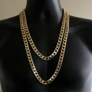 14k Gold 12mm 24" and 30" Cuban Link Chains